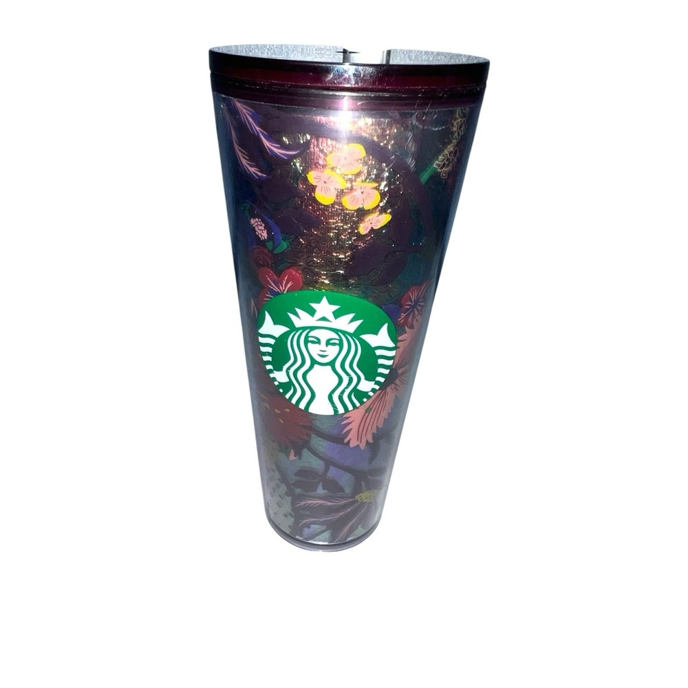 Starbucks Fall 2021 Iridescent Foil Floral Halloween Venti 24oz Cold Cup Tumbler